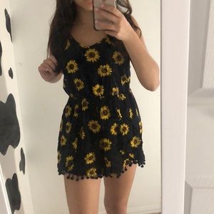 Sunflower and black romper summery cute